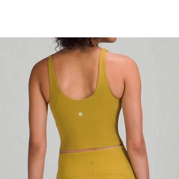Mustard Yellow Athletic Crop Top - Picture 2 of 6